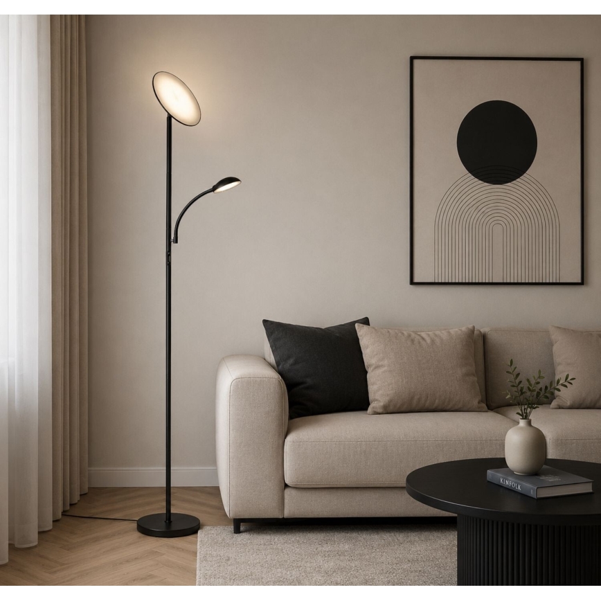 Rabalux - LED-dæmpbar gulvlampe LED/23W/230V 3000/4200/6500 sort