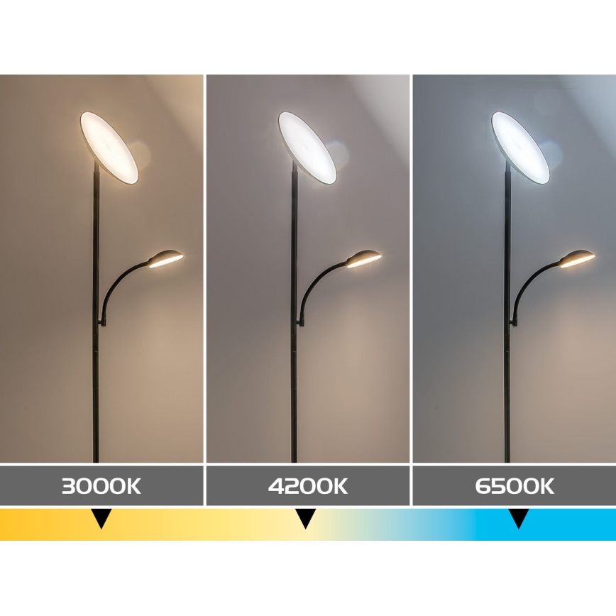 Rabalux - LED-dæmpbar gulvlampe LED/23W/230V 3000/4200/6500 sort