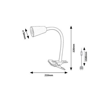 Rabalux - Bordlampe med klemme 1xGU10/7W/230V cremefarvet