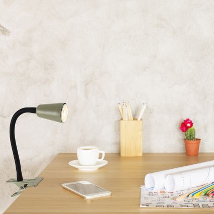Rabalux - Bordlampe med klemme 1xGU10/7W/230V khaki