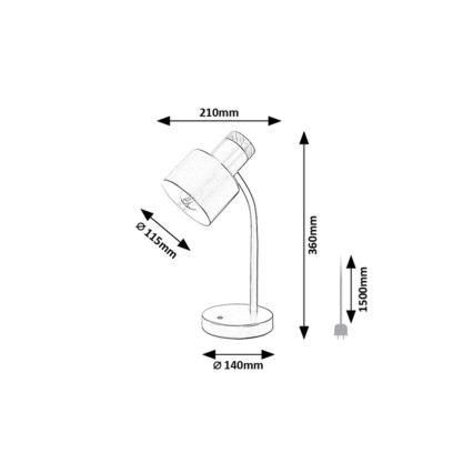 Rabalux - Bordlampe 1xE27/20W/230V hvid