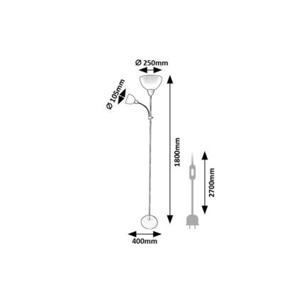 Rabalux - Gulvlampe 1xE27/60W/230V + 1xE14/25W grøn