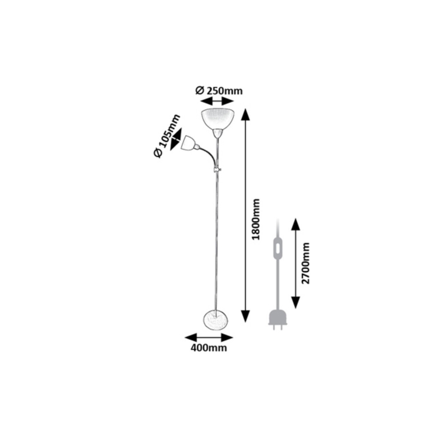 Rabalux - Gulvlampe 1xE27/60W/230V + 1xE14/25W grøn