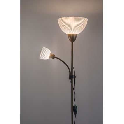 Rabalux - Gulvlampe 1xE27/60W/230V + 1xE14/25W beige