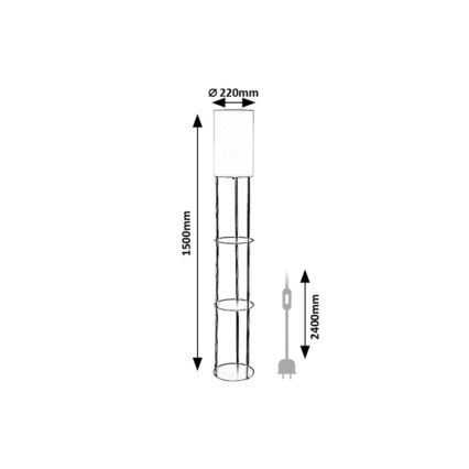 Rabalux - Gulvlampe med hylder 1xE27/40W/230V sort