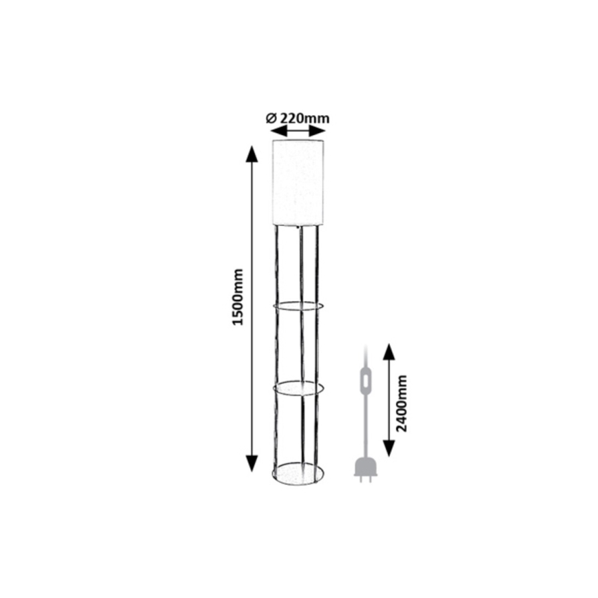 Rabalux - Gulvlampe med hylder 1xE27/40W/230V sort