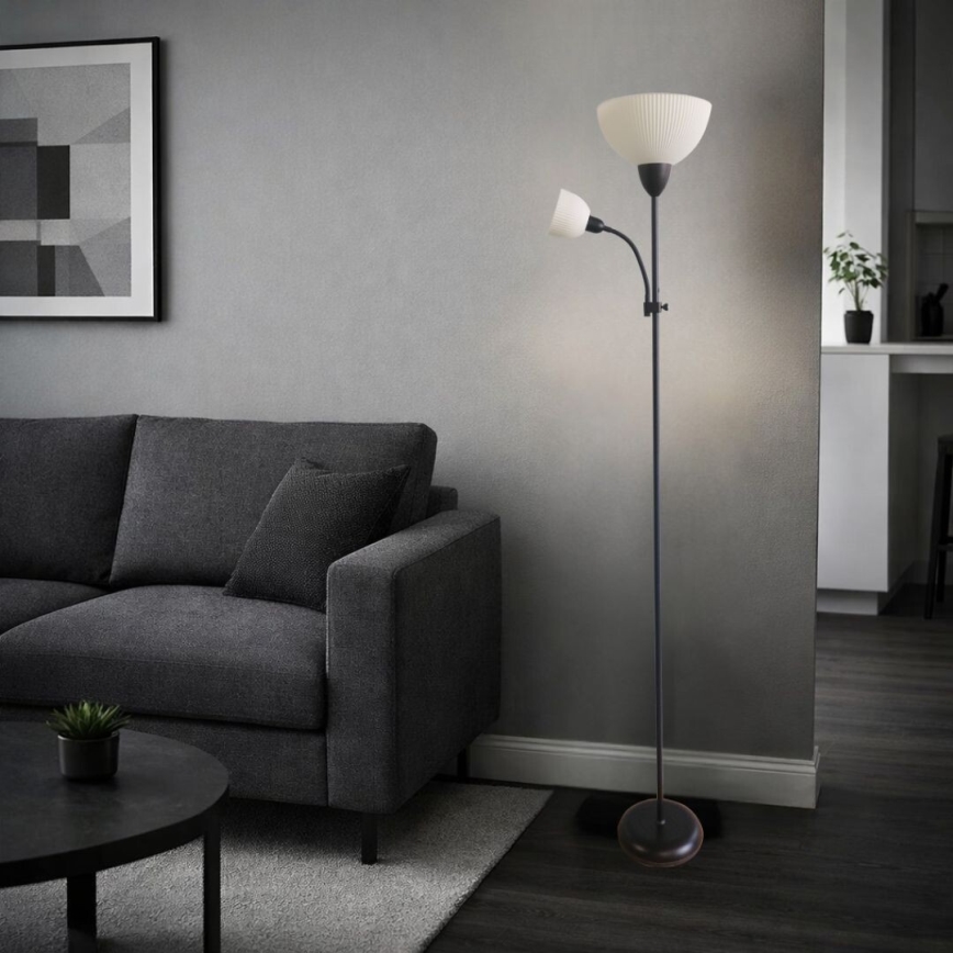 Rabalux - Gulvlampe 1xE27/60W/230V + 1xE14/25W sort