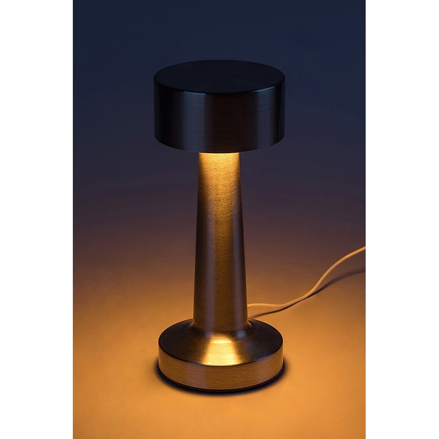 Rabalux - Genopladelig LED lampe m. touch-funktion LED/2,7W/5V 1200mAh 3000/4000/6000K mat krom