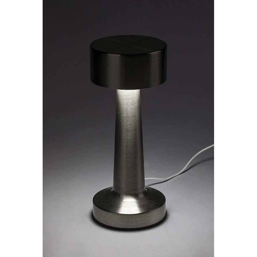 Rabalux - Genopladelig LED lampe m. touch-funktion LED/2,7W/5V 1200mAh 3000/4000/6000K mat krom