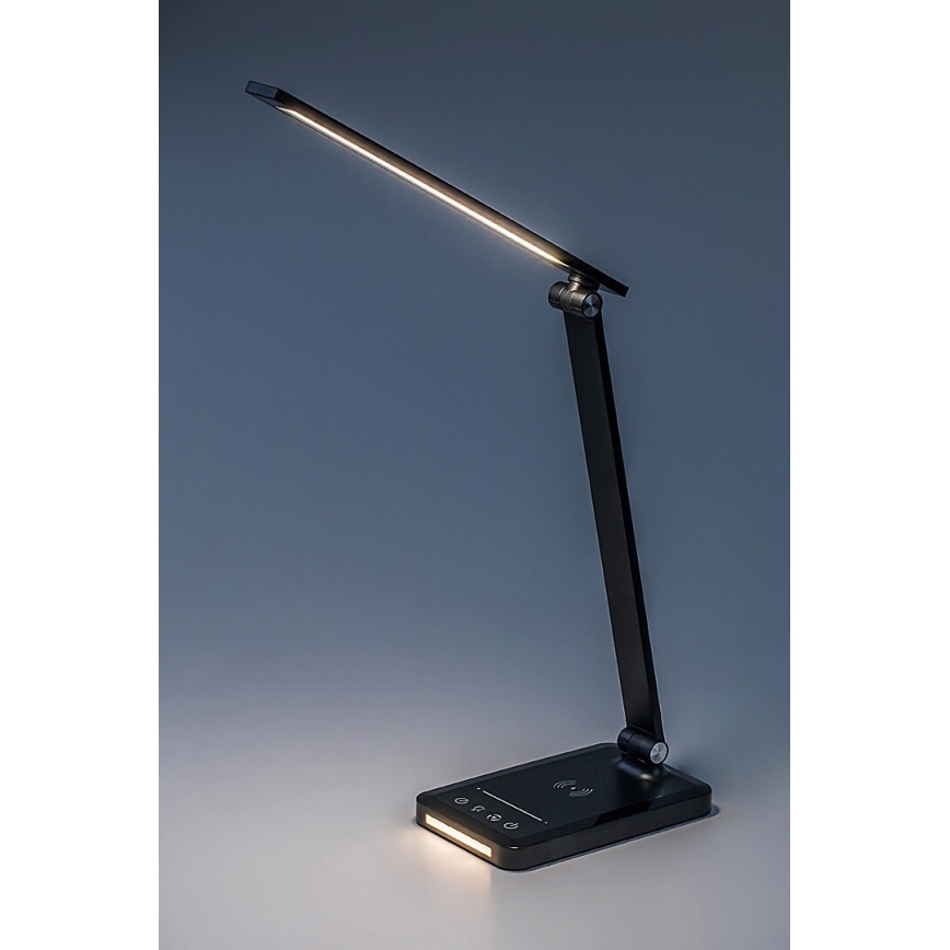 Rabalux 74213 - LED Dæmpbar flexible bordlampe med trådløs opladning QI og USB LED/5W/5V 3000-6500K