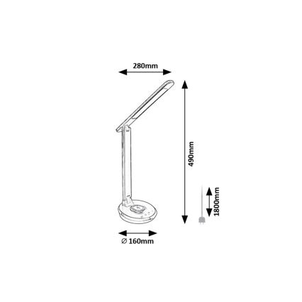 Rabalux - LED RGB Bordlampe m. touch-funktion dæmpbar LED/6W/230V 3000/4000/5000K sort