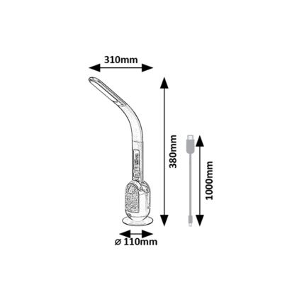 Rabalux - LED bordlampe m. RGB-farver dæmpbar LED/5W/230V sort