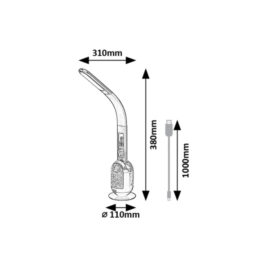 Rabalux - LED bordlampe m. RGB-farver dæmpbar LED/5W/230V hvid