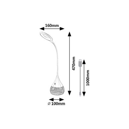 Rabalux - LED bordlampe m. RGB-farver dæmpbar LED/4W/230V hvid