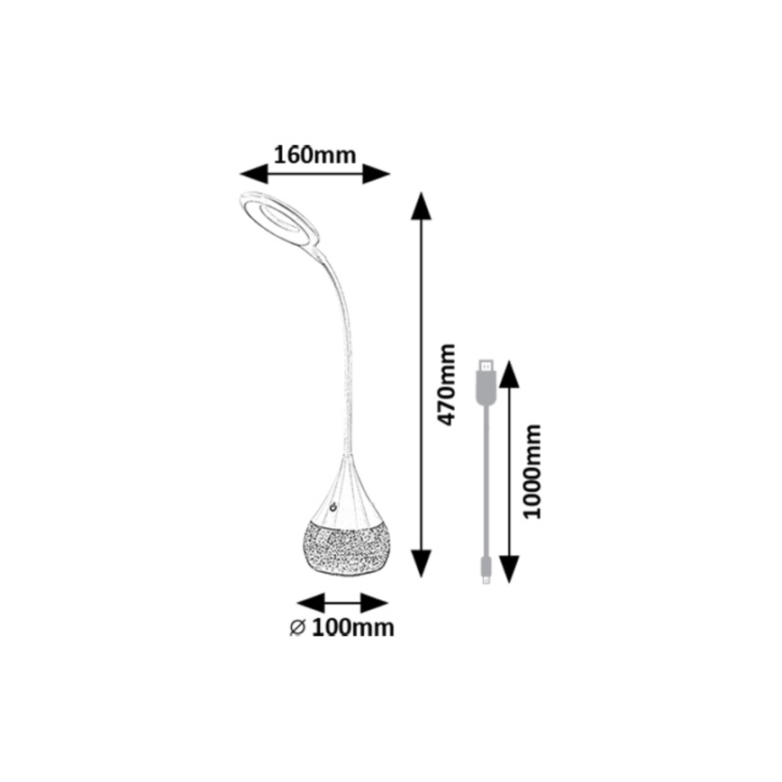 Rabalux - LED bordlampe m. RGB-farver dæmpbar LED/4W/230V hvid