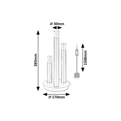 Rabalux - Bordlampe 3xG9/5W/230V sort