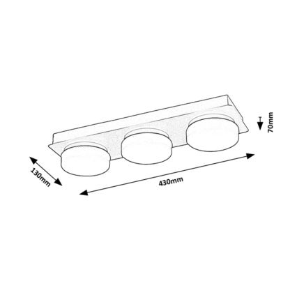 Rabalux - LED loftlampe til badeværelse 3xLED/6W/230V IP44 sort