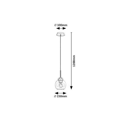 Rabalux 75006 - Pendel til badeværelse TIRINA 1xE27/15W/230V sort IP44