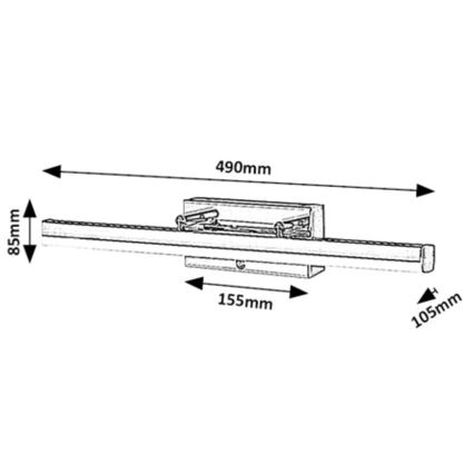 Rabalux - LED spejllampe m. touch-funktion dæmpbar LED/13W/230V IP44 3000/4000/6000K 49 cm