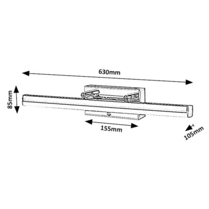 Rabalux - LED spejllampe m. touch-funktion dæmpbar LED/20W/230V IP44 3000/4000/6000K 63 cm