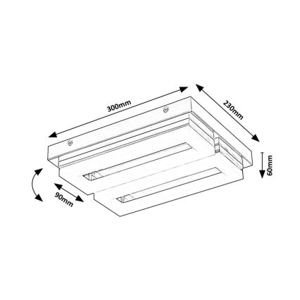 Rabalux - LED loftlampe til badeværelse LED/24W/230V 4000K IP44 23x30 cm