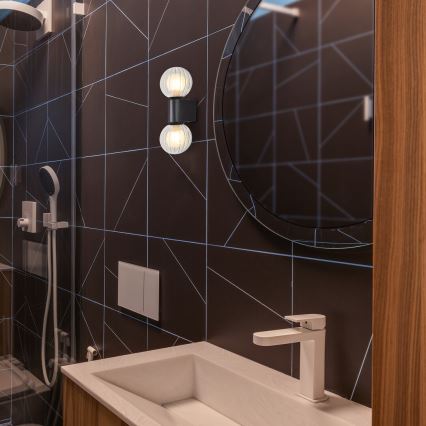 Rabalux - Væglampe til badeværelse 2xG9/3,5W/230V IP44 sort