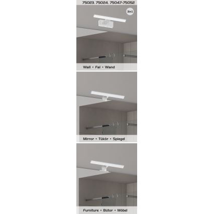 Rabalux - LED spejlbelysning til badeværelset LED/6W/230V IP44 40 cm blank krom