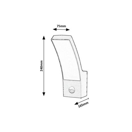 Rabalux - Udendørs LED væglampe med sensor 12W/230V IP44