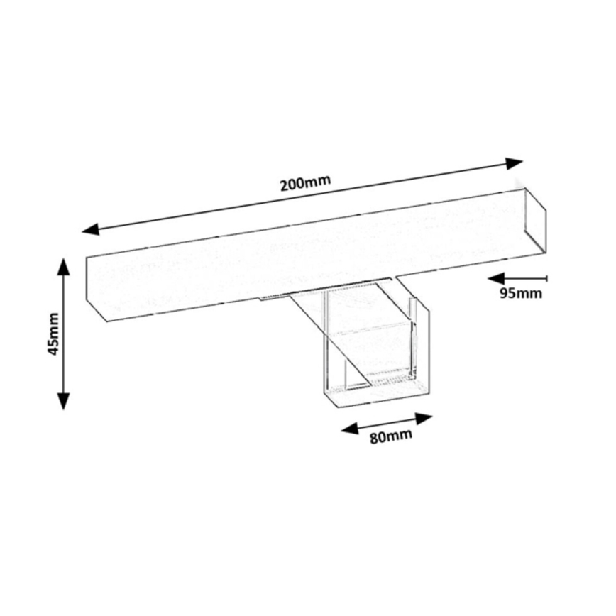 Rabalux - LED spejlbelysning til badeværelset LED/4W/230V IP44 20 cm sort