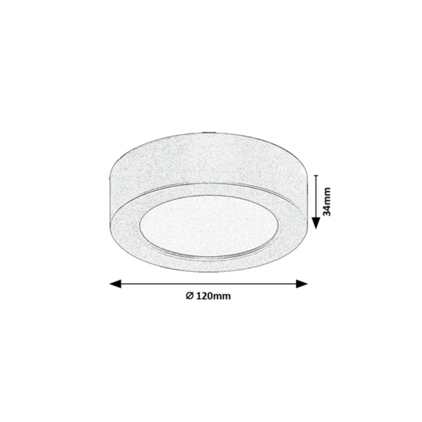 Rabalux - LED badeværelsesloftlampe LED/7W/230V Ø 12 cm IP44 sort