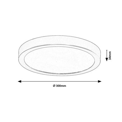 Rabalux - LED badeværelsesloftlampe LED/30W/230V Ø 30 cm IP44 sort