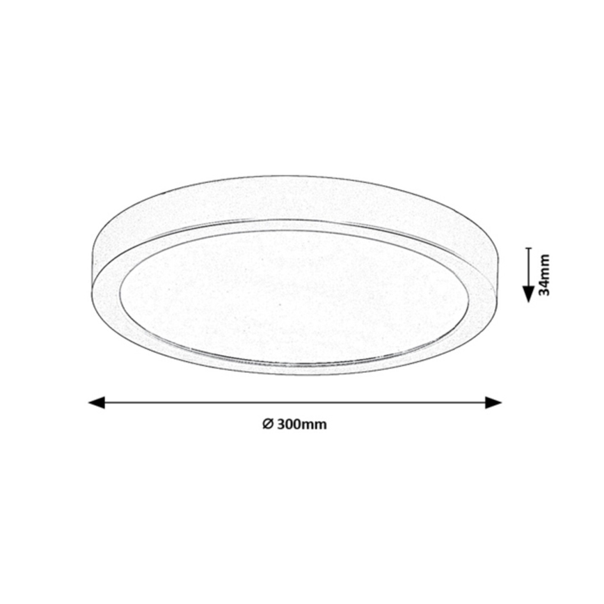 Rabalux - LED badeværelsesloftlampe LED/30W/230V Ø 30 cm IP44 sort
