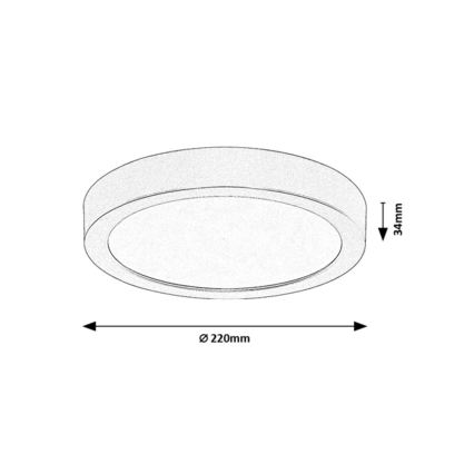 Rabalux - LED loftlampe til badeværelse LED/24W/230V Ø 22 cm IP44 guld