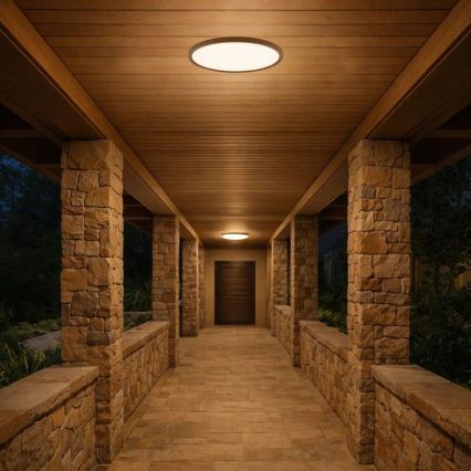 Rabalux - LED loftlampe til badeværelse LED/18W/230V 3000/4000/6000K Ø 29 cm IP44 brun