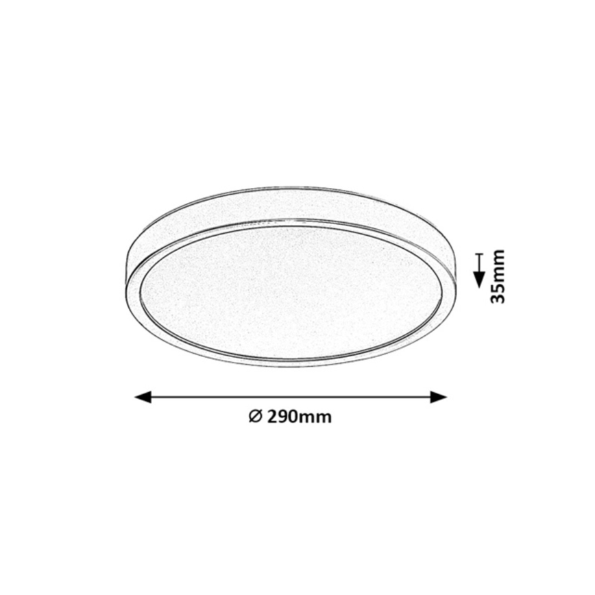 Rabalux - LED loftlampe til badeværelset LED/18W/230V 3000/4000/6000K Ø 29 cm IP44 sort