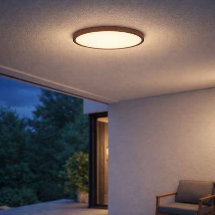 Rabalux - LED loftlampe til badeværelse LED/24W/230V 3000/4000/6000K Ø 40 cm IP44 brun