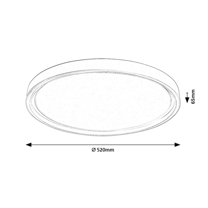 Rabalux - Dæmpbar LED-loftlampe LED/54W/230V IP40 3000-6500K Ø 52 cm + fjernbetjening