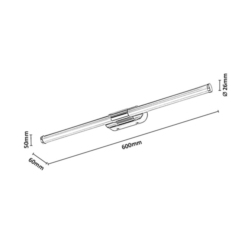 Rabalux - LED spejlbelysning til badeværelset LED/8W/230V IP44 60 cm sort