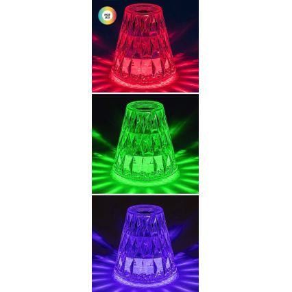 Rabalux - LED bordlampe m. RGB-farver dæmpbar og genopladelig LED/2W/5V 3000K