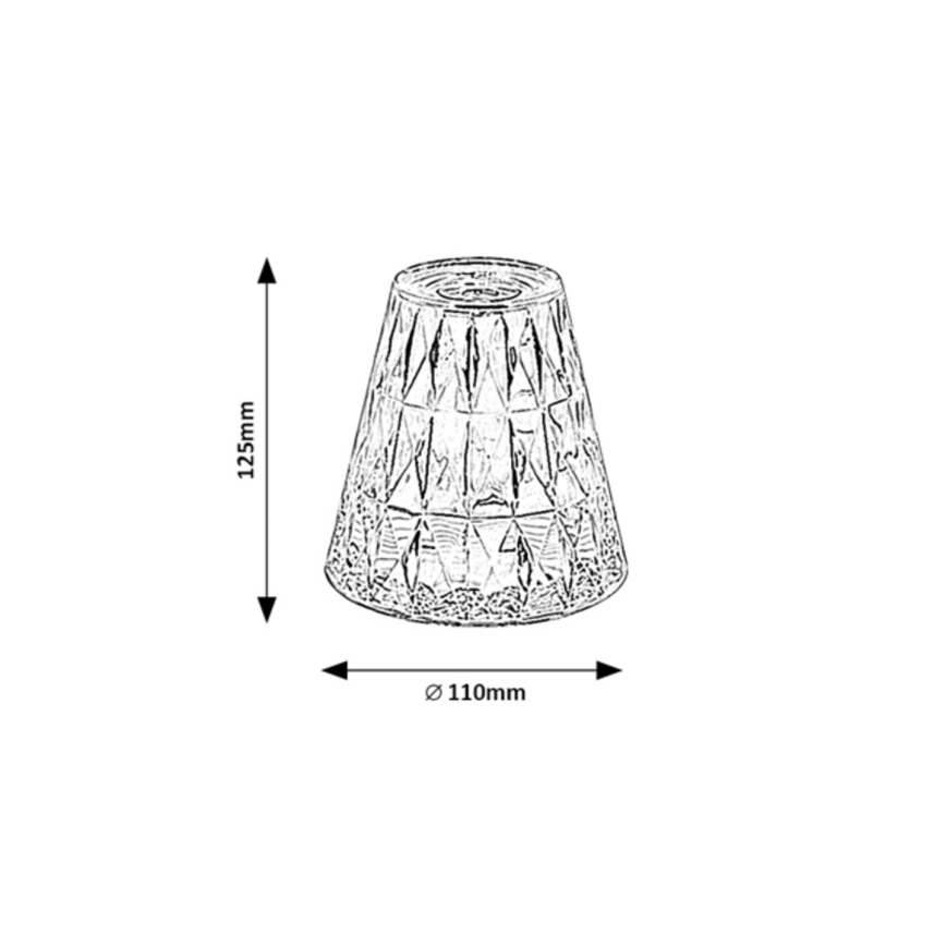Rabalux - LED bordlampe m. RGB-farver dæmpbar og genopladelig LED/2W/5V 3000K