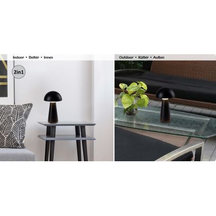 Rabalux - LED Udendørs bordlampe m. touch-funktion dæmpbar og genopladelig LED/3W/5V 2000mAh IP44