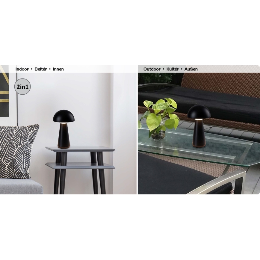 Rabalux - LED Udendørs bordlampe m. touch-funktion dæmpbar og genopladelig LED/3W/5V 2000mAh IP44