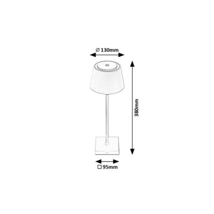 Rabalux - LED bordlampe dæmpbar og genopladelig LED/4W/3,7V 1800 mAh 3000-5000K IP44 sort