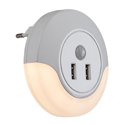 Rabalux - LED Vågelampe med sensor 2xUSB LED/13,9W/230V 3000K