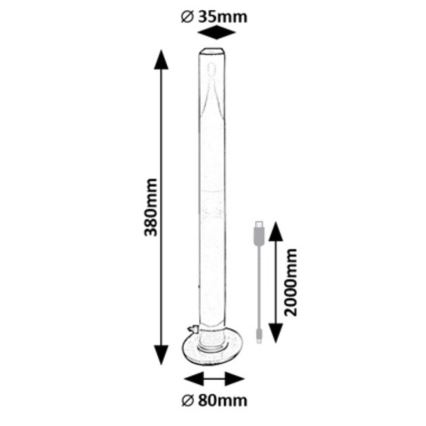 Rabalux - SÆT 2x LED RGB Bordlampe dæmpbar PACO LED/5W/5V + fjernbetjening