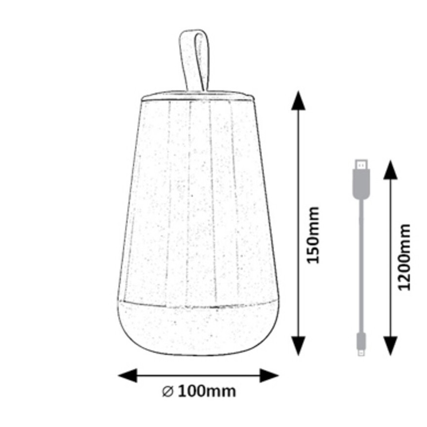 Rabalux - LED bordlampe m. RGB-farver dæmpbar og genopladelig LED/2W/5V 3000K 1800 mAh