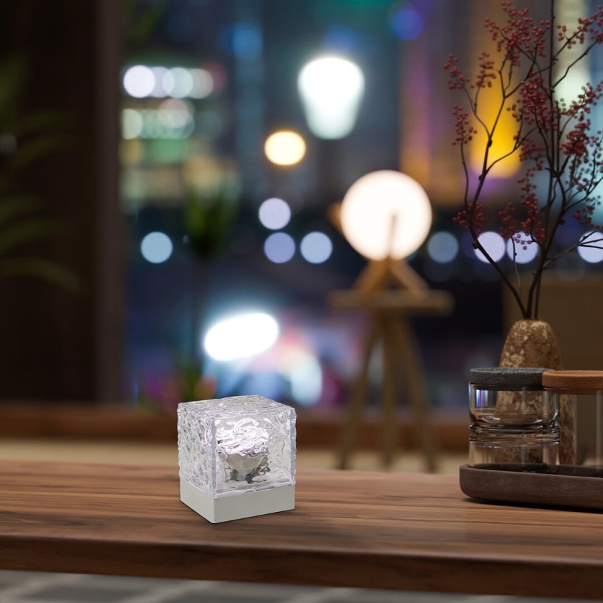 Rabalux - LED bordlampe m. RGB-farver dæmpbar og genopladelig LED/1W/5V + fjernbetjening