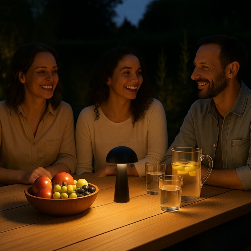 Rabalux - LED dæmpbar berøringsbetjent genopladelig udendørslampe LED/1,5W/5V IP44 1200 mAh USB sort
