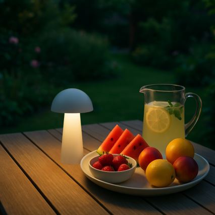 Rabalux - LED dæmpbar berøringsbetjent genopladelig udendørs lampe LED/1,5W/5V IP44 1200 mAh USB hvid
