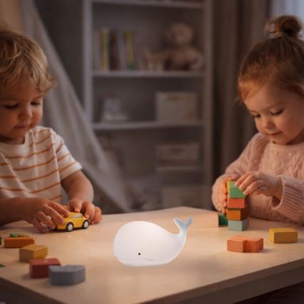 Rabalux - LED RGB berøringsbetjent natlampe LED/0,05W/1xCR2032 hval